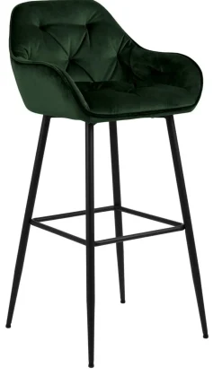 Krzesło barowe Brooke VIC zielone glamour