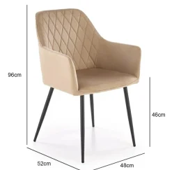 Krzesło Basper Velvet beżowy