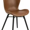Krzesło Batilda Retro brandy /czarne tapicerowane