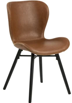 Krzesło Batilda Retro brandy /czarne tapicerowane