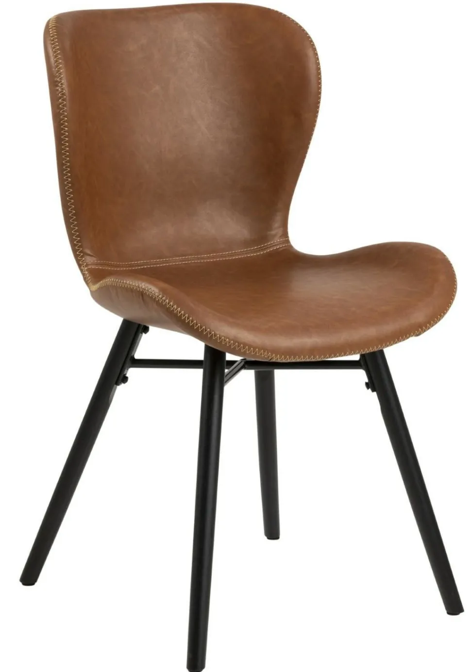 Krzesło Batilda Retro brandy /czarne tapicerowane