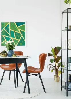 Krzesło Batilda Retro brandy /czarne tapicerowane