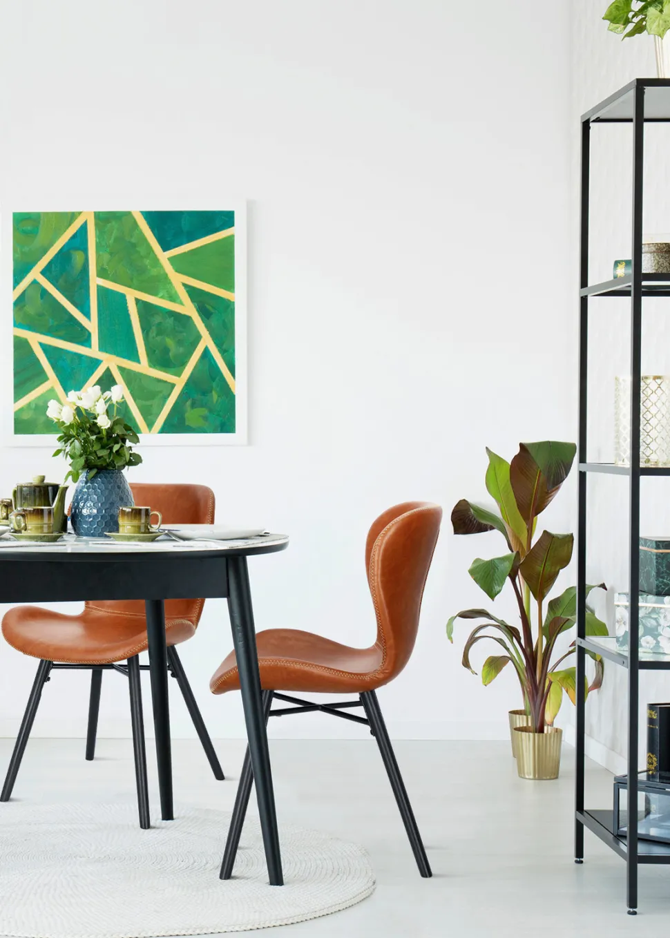 Krzesło Batilda Retro brandy /czarne tapicerowane