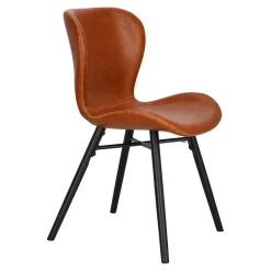 Krzesło Batilda Retro brandy /czarne tapicerowane