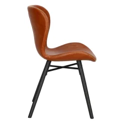 Krzesło Batilda Retro brandy /czarne tapicerowane