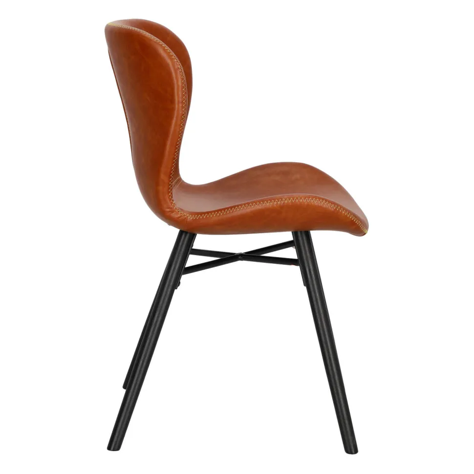 Krzesło Batilda Retro brandy /czarne tapicerowane