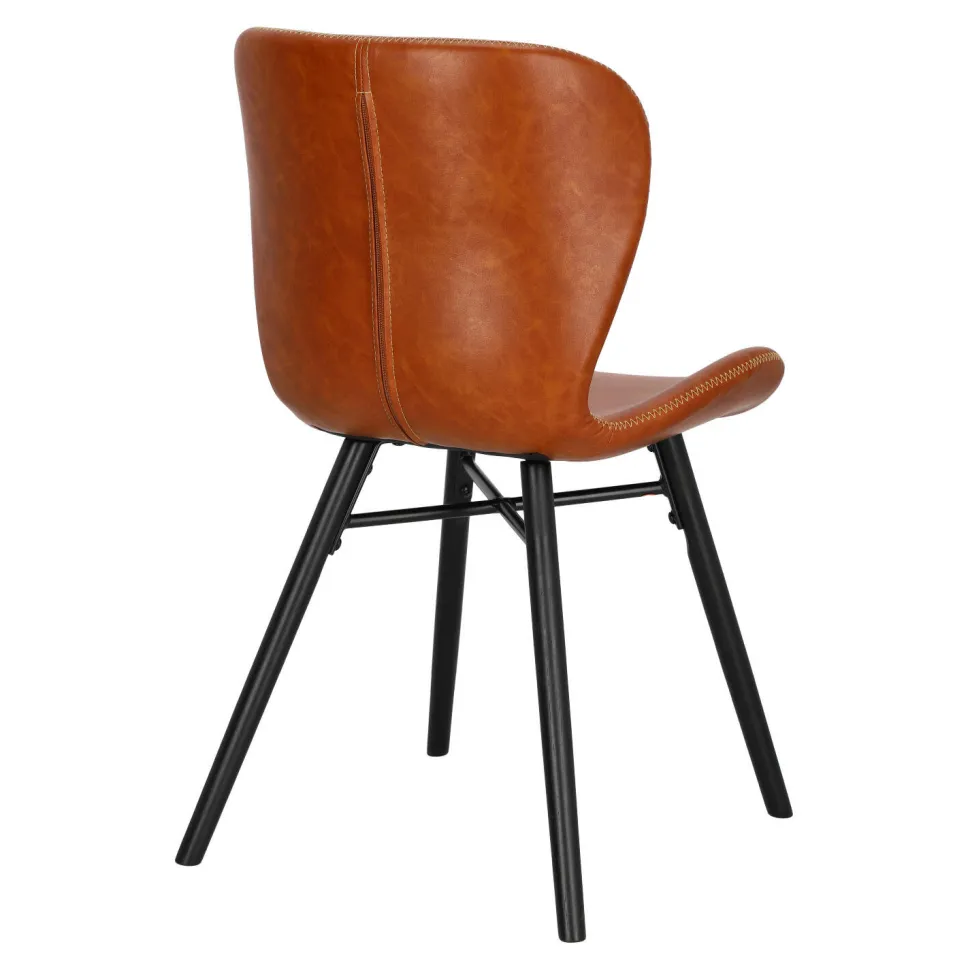 Krzesło Batilda Retro brandy /czarne tapicerowane