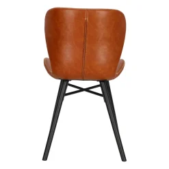 Krzesło Batilda Retro brandy /czarne tapicerowane