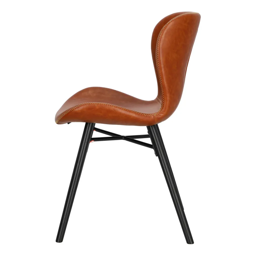 Krzesło Batilda Retro brandy /czarne tapicerowane