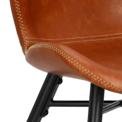 Krzesło Batilda Retro brandy /czarne tapicerowane