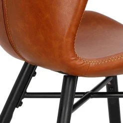 Krzesło Batilda Retro brandy /czarne tapicerowane