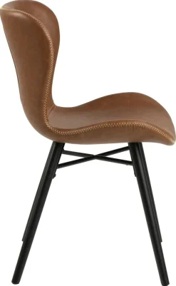 Krzesło Batilda Retro brandy /czarne tapicerowane