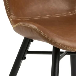 Krzesło Batilda Retro brandy /czarne tapicerowane