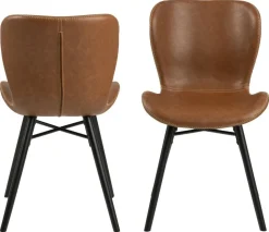 Krzesło Batilda Retro brandy /czarne tapicerowane