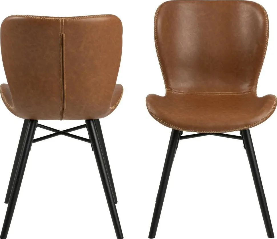 Krzesło Batilda Retro brandy /czarne tapicerowane