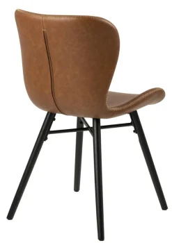 Krzesło Batilda Retro brandy /czarne tapicerowane