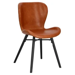 Krzesło Batilda Retro brandy /czarne tapicerowane
