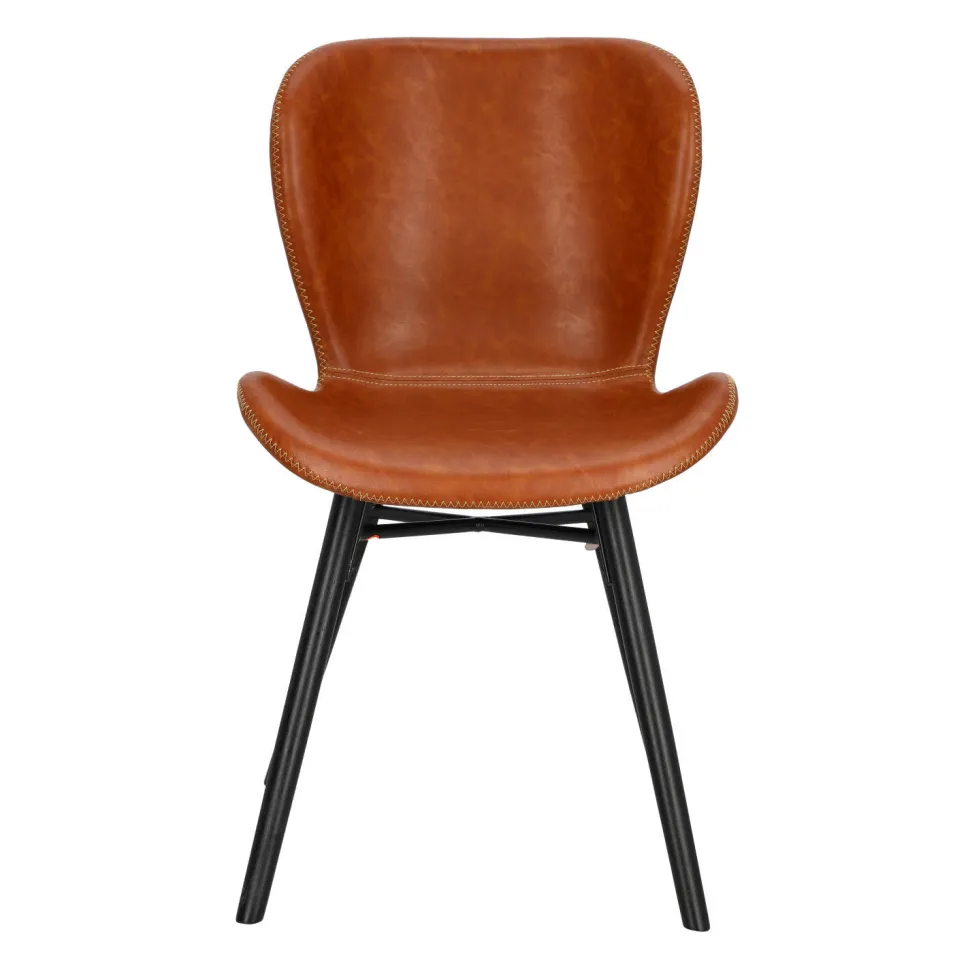 Krzesło Batilda Retro brandy /czarne tapicerowane