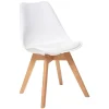 Krzesło Baya białe, nogi bukowe