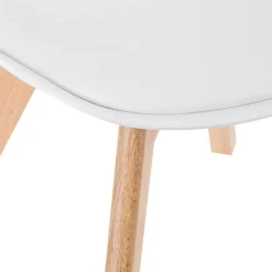 Krzesło Baya białe, nogi bukowe