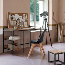 Krzesło Baya czarne, nogi bukowe