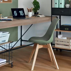 Krzesło Baya khaki, nogi bukowe