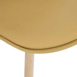 Krzesło Baya musztardowe, nogi bukowe