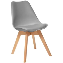 Krzesło Baya szare jasne, nogi bukowe