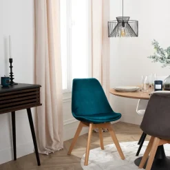 Krzesło Baya VIC morskie, nogi bukowe