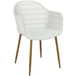 Krzesło Becker białe/naturalne z tworzywa