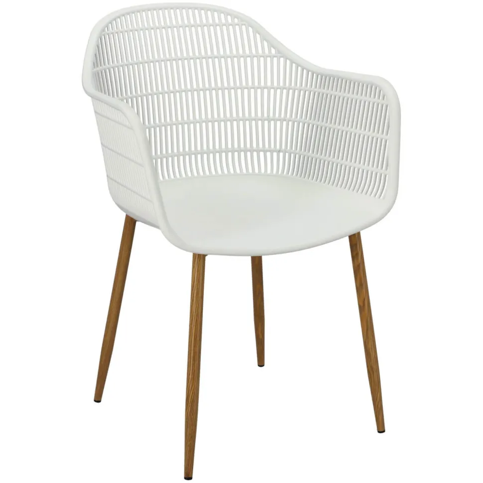 Krzesło Becker białe/naturalne z tworzywa