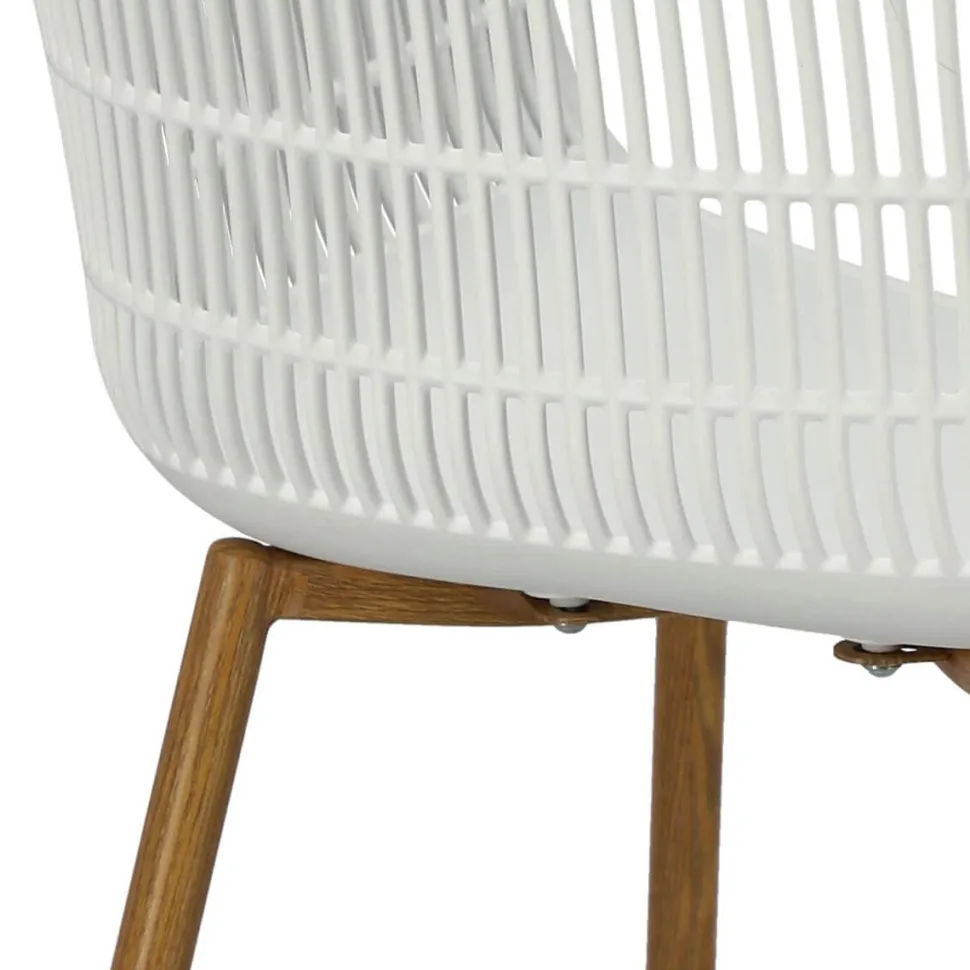 Krzesło Becker białe/naturalne z tworzywa
