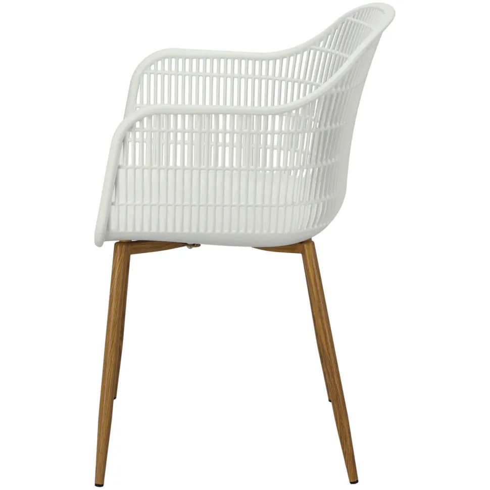 Krzesło Becker białe/naturalne z tworzywa