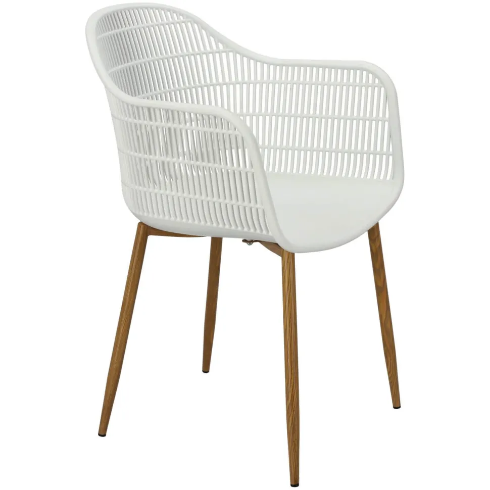 Krzesło Becker białe/naturalne z tworzywa
