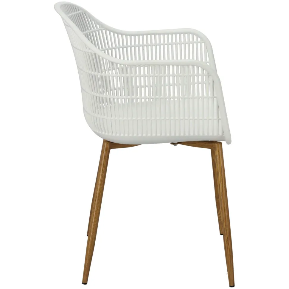 Krzesło Becker białe/naturalne z tworzywa