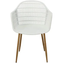 Krzesło Becker białe/naturalne z tworzywa