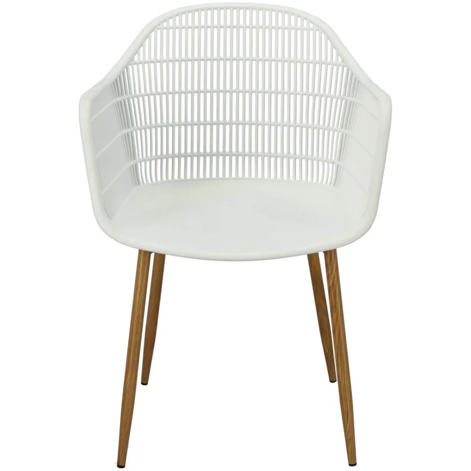 Krzesło Becker białe/naturalne z tworzywa