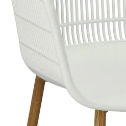 Krzesło Becker białe/naturalne z tworzywa