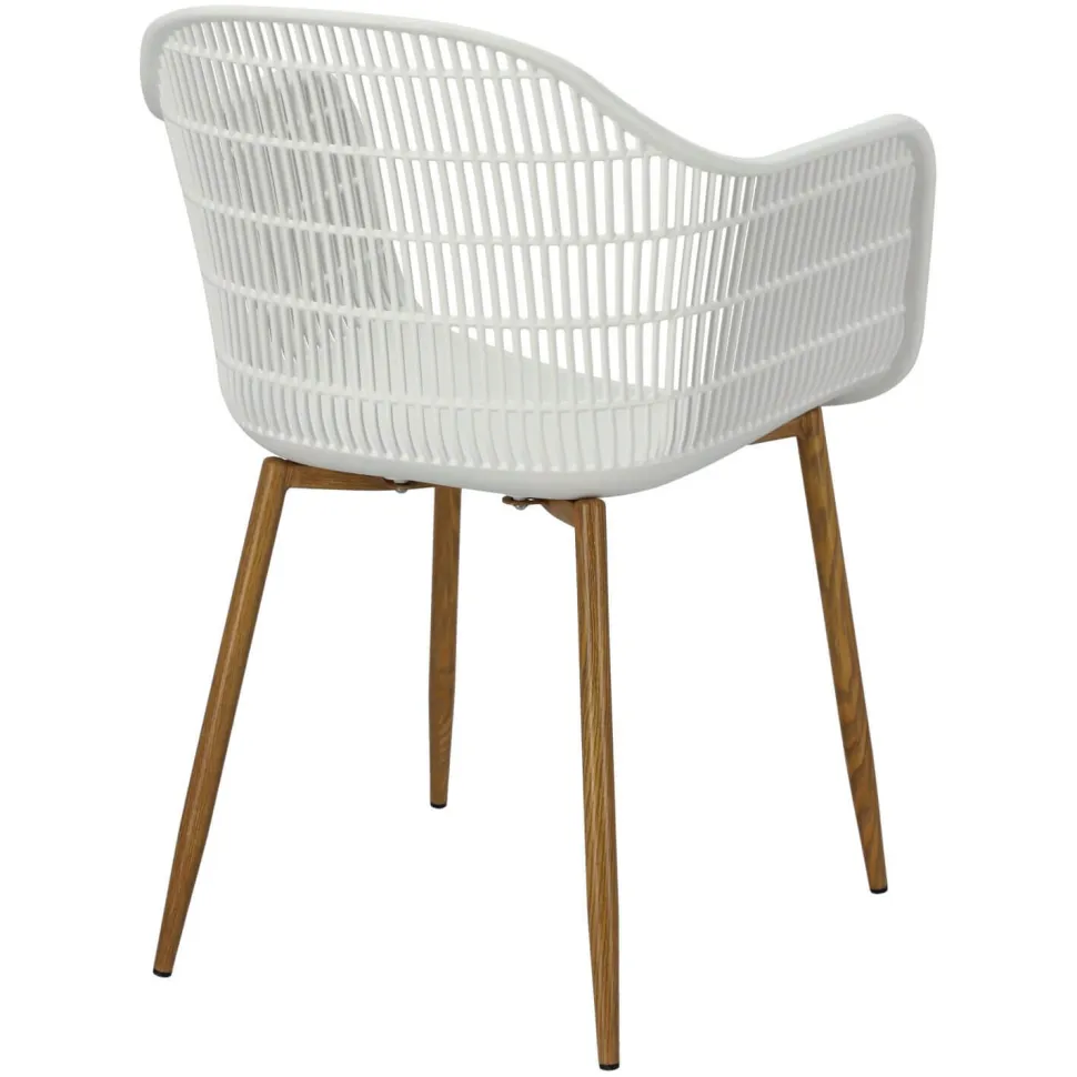 Krzesło Becker białe/naturalne z tworzywa