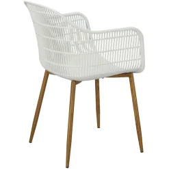 Krzesło Becker białe/naturalne z tworzywa