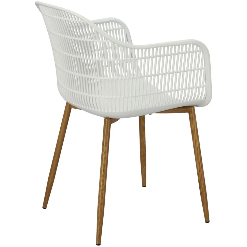 Krzesło Becker białe/naturalne z tworzywa