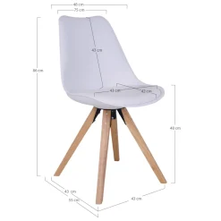 Krzesło Bergen białe PU/ naturalne