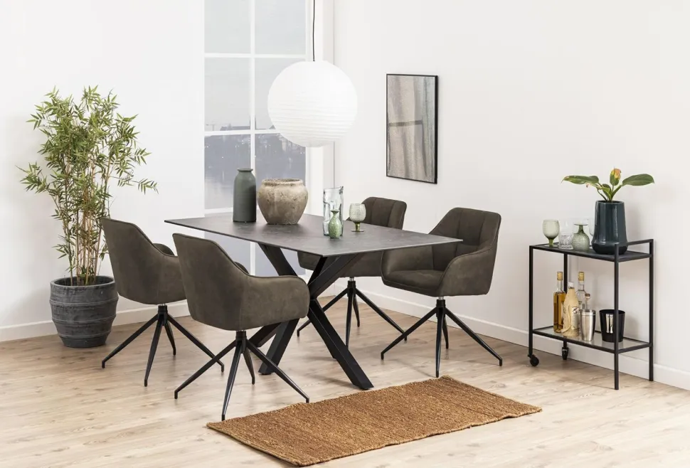 Krzesło Brenda brązowe tapicerowane