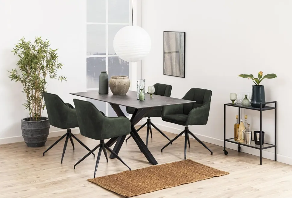 Krzesło Brenda oliwkowe tapicerowane