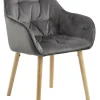 Krzesło Brooke wood VIC szare tapicerowane