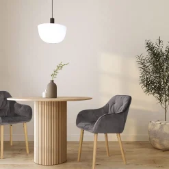 Krzesło Brooke wood VIC szare tapicerowane