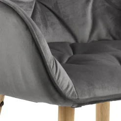 Krzesło Brooke wood VIC szare tapicerowane