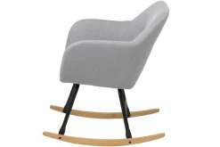 Krzesło bujane Emilia szare jasne tapicerowane