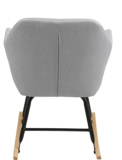 Krzesło bujane Emilia szare jasne tapicerowane