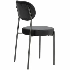 Krzesło Camile Velvet czarne tapicerowane